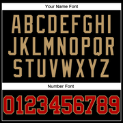 Custom Black Old Gold Pinstripe Red-Old Gold Authentic Basketball Jersey