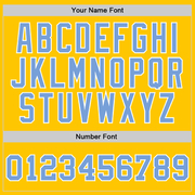 Custom Gold Light Blue-White Authentic Throwback Basketball Jersey