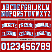 Custom Reversible Red White-Powder Blue Double Side Basketball Jersey