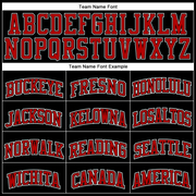 Custom Black White Pinstripe Red-White Authentic Basketball Jersey