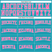 Custom Teal Pink-White Authentic Throwback Basketball Jersey