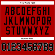 Custom Red Black Pinstripe Black-White Authentic Basketball Jersey