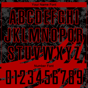 Custom Black Red Wind Shapes Round Neck Sublimation Basketball Suit Jersey