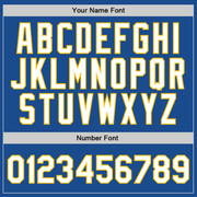 Custom Blue White-Gold Authentic Throwback Basketball Jersey