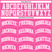 Custom Pink White Pinstripe White-Pink Authentic Basketball Jersey