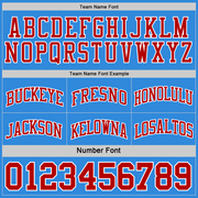 Custom Reversible Red White-Powder Blue Double Side Basketball Jersey