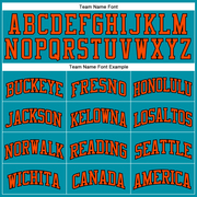 Custom Teal Orange-Black Authentic Throwback Basketball Jersey