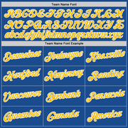 Custom Blue Gold-White Authentic Throwback Basketball Jersey