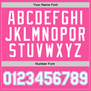 Custom Pink White-Light Blue Authentic Throwback Basketball Jersey