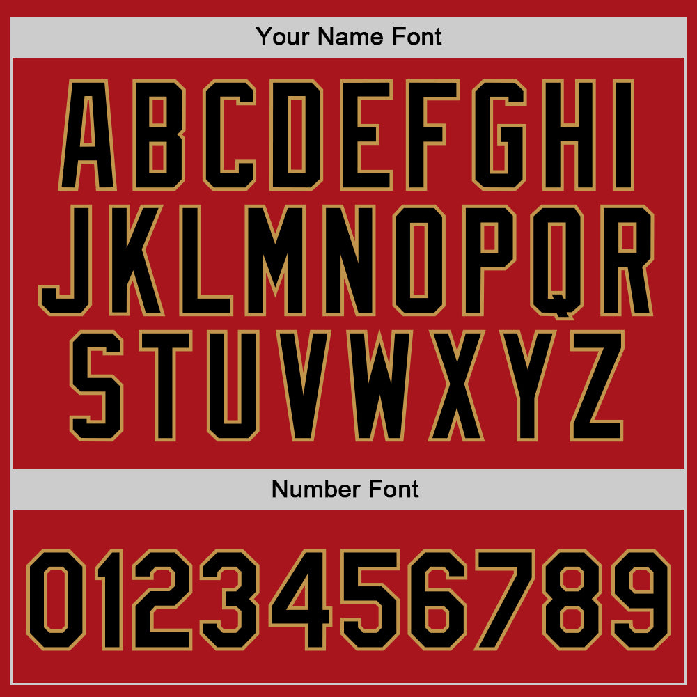 Custom Red Black-Old Gold Authentic Throwback Basketball Jersey