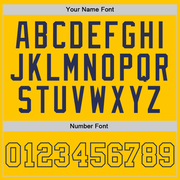 Custom Gold Gold-Navy Authentic Throwback Basketball Jersey