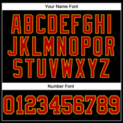 Custom Black Red Pinstripe Red-Gold Authentic Basketball Jersey