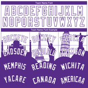 Custom White Purple Holiday Travel Monuments Silhouette Authentic City Edition Basketball Jersey