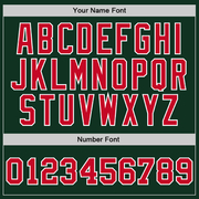 Custom Hunter Green Red-White Authentic Throwback Basketball Jersey