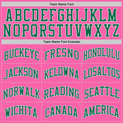 Custom Pink Kelly Green-White Authentic Throwback Basketball Jersey