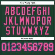 Custom Hunter Green Pink-Light Blue Authentic Throwback Basketball Jersey