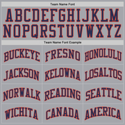 Custom Gray Navy-Orange Authentic Throwback Basketball Jersey