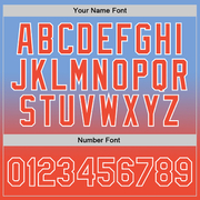 Custom Light Blue Orange-White Authentic Fade Fashion Basketball Jersey