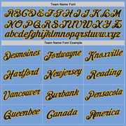 Custom Light Blue Navy-Gold Authentic Throwback Basketball Jersey