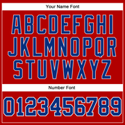 Custom Red White Pinstripe Royal-White Authentic Basketball Jersey