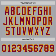 Custom Gray Maroon-Gold Authentic Throwback Basketball Jersey