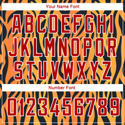 Custom Gold Red-Black 3D Pattern Design Tiger Prints Authentic Basketball Jersey