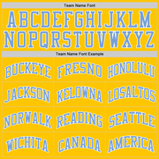 Custom Gold Light Blue-White Authentic Throwback Basketball Jersey