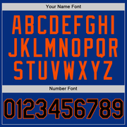 Custom Royal Black-Orange Authentic Throwback Basketball Jersey