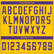Custom Gold Purple Round Neck Suit Basketball Jersey