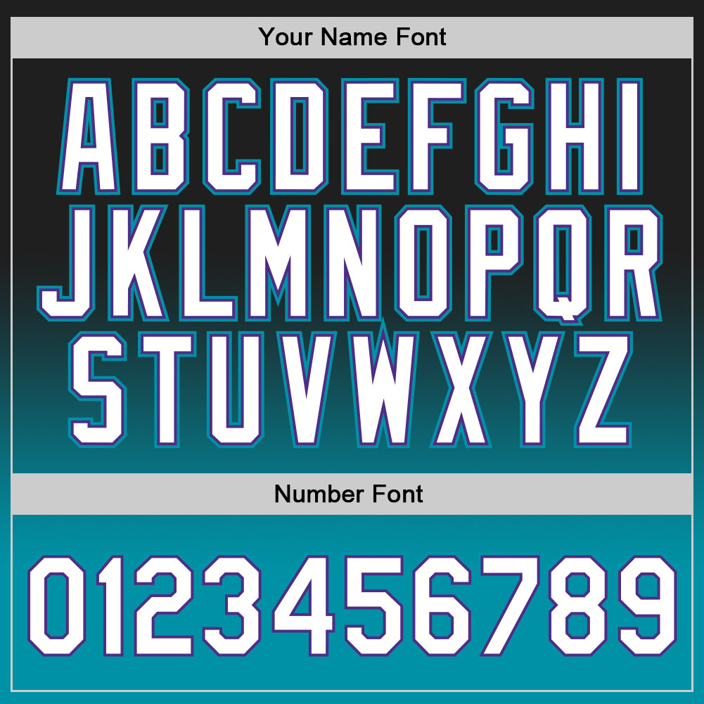 Custom Black White-Teal Authentic Fade Fashion Basketball Jersey