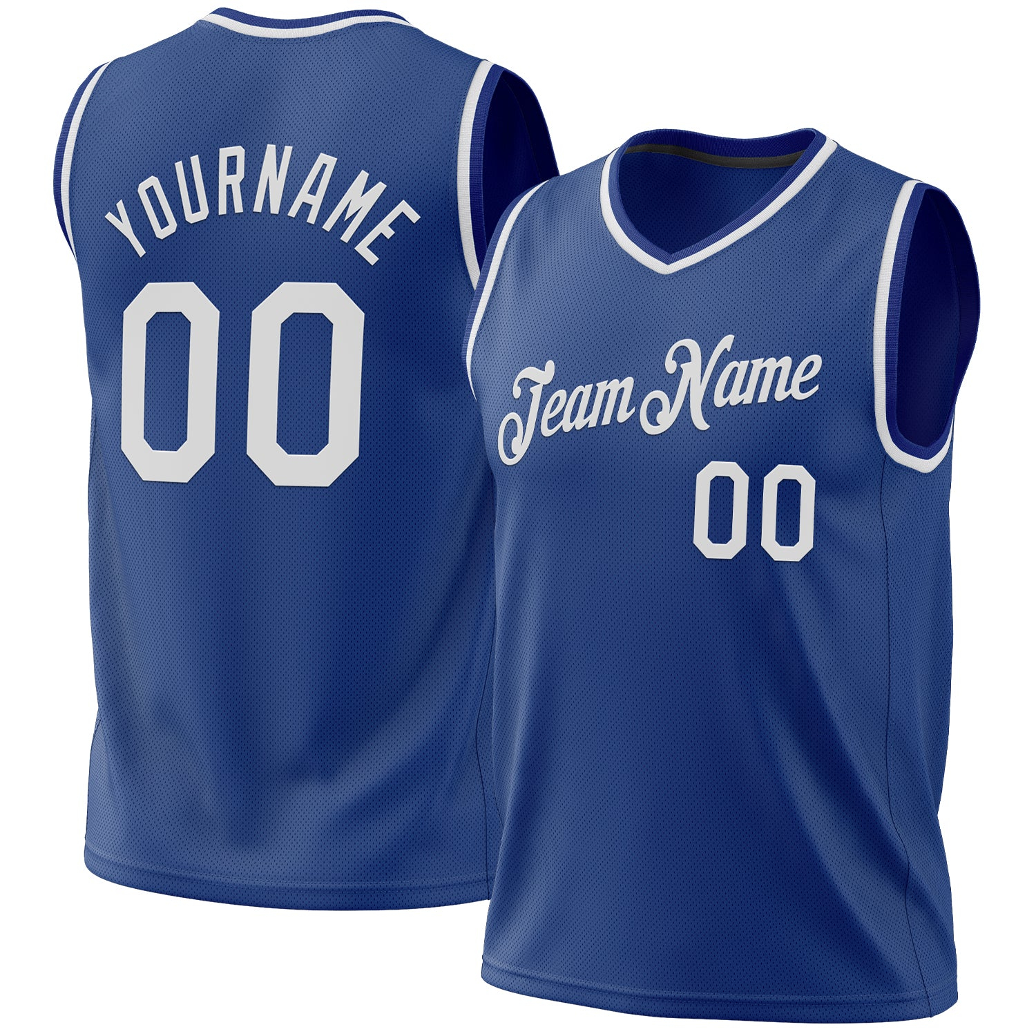 Custom Royal White Authentic Throwback Basketball Jersey