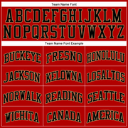 Custom Red Black Pinstripe Black-Old Gold Authentic Basketball Jersey