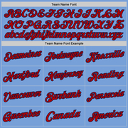 Custom Light Blue Red-Navy Authentic Throwback Basketball Jersey