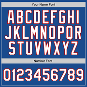 Custom Blue White-Red Authentic Throwback Basketball Jersey