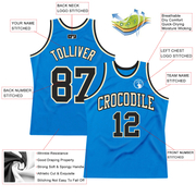 Custom Blue Black-Cream Authentic Throwback Basketball Jersey