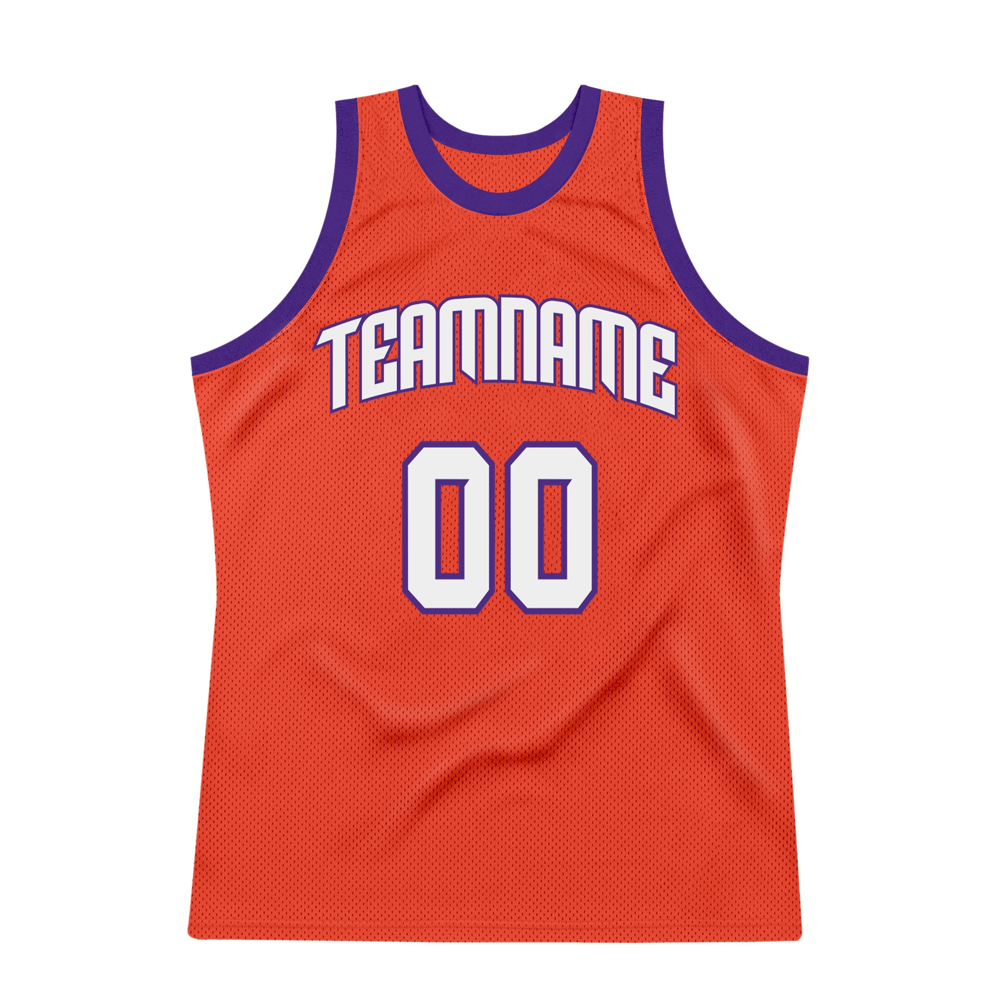 Custom Orange White-Purple Authentic Throwback Basketball Jersey