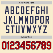 Custom Cream Navy Pinstripe Red-Black Authentic Basketball Jersey