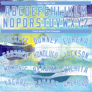 Custom White Light Blue 3D Pattern Design Abstract Landscape Watercolor Style Authentic Basketball Jersey