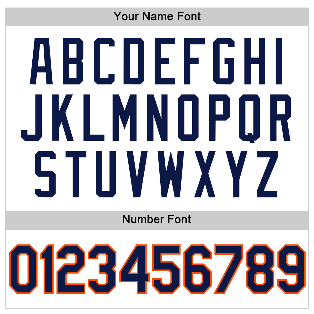 Custom White Navy-Orange Authentic Throwback Basketball Jersey