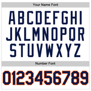 Custom White Navy-Orange Authentic Throwback Basketball Jersey