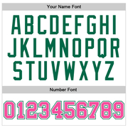 Custom White Pink-Kelly Green Authentic Throwback Basketball Jersey