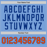 Custom Light Blue Orange-Royal Authentic Throwback Basketball Jersey