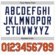 Custom White Orange-Navy Authentic Throwback Basketball Jersey