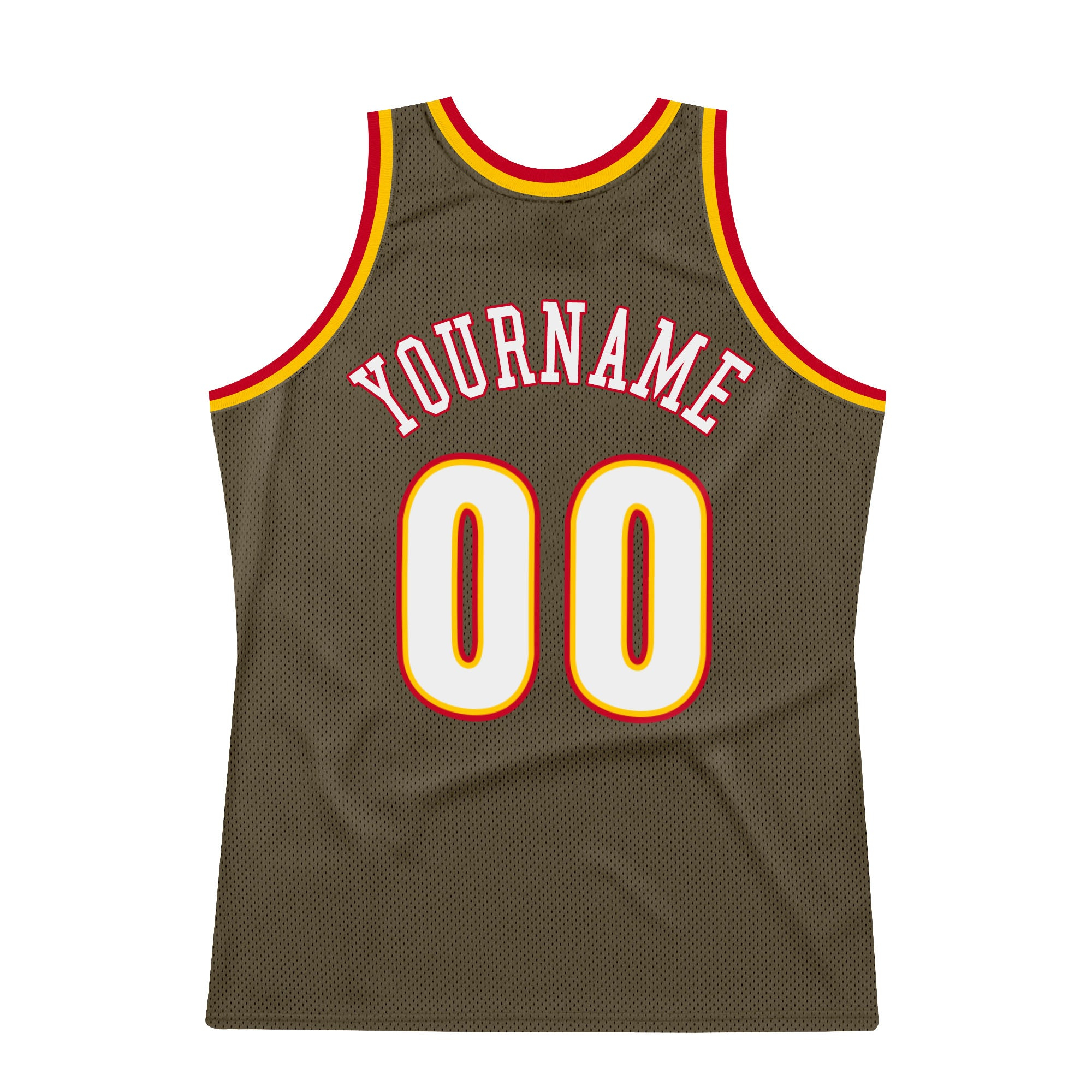 Custom Olive White-Red Authentic Throwback Salute To Service Basketball Jersey