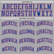 Custom Gray Royal-Red Authentic Throwback Basketball Jersey