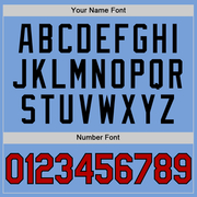 Custom Light Blue Red-Black Authentic Throwback Basketball Jersey