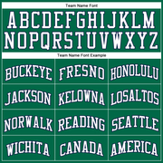 Custom Kelly Green White-Navy Authentic Throwback Basketball Jersey