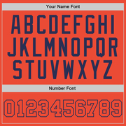 Custom Orange Orange-Navy Authentic Throwback Basketball Jersey