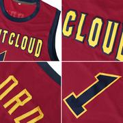 Custom Maroon White-Orange Authentic Throwback Basketball Jersey