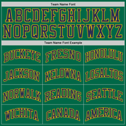 Custom Kelly Green Navy-Gold Authentic Throwback Basketball Jersey